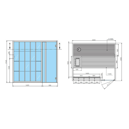 Effegibi Yoku S Shelf Био-Сауна 230x200h214см, SX, цвет: черный орех 