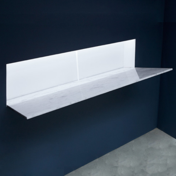 ANTONIO LUPI BATTIGIA Раковина встраиваемая в стену 1800х515х607 мм, с подсветкой, смеситель, донный клапан, сифон, Corian, мрамор Carrara, цвет белый 