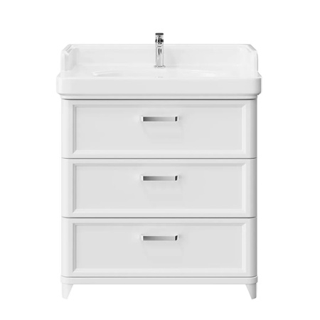 Kerama Marazzi Тумба POMPEI напольная с 3 ящиками 80, белая глянцевая (замена PO.N.80.3\WHT) 