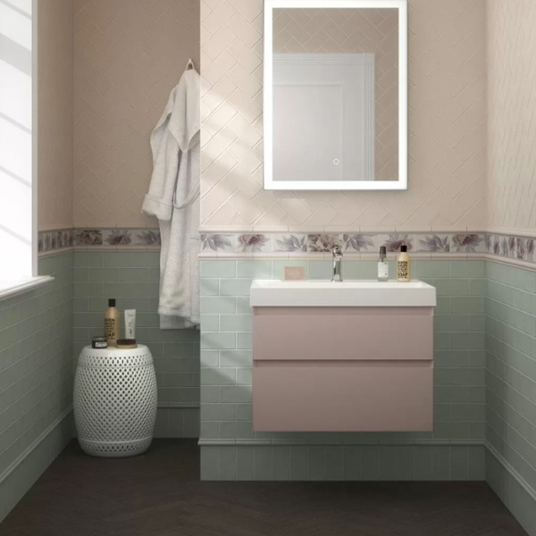 Kerama Marazzi Раковина CUBO подвесная\мебельная 70,5*48,5*18см, с 1 отв.под смеситель, с переливом, белая глянцевая 