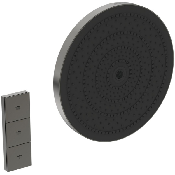 Ideal Standard Solos 3-функц.(Rain, Silkrain, SecondSkin) верхний душ 30см, цвет: PVD Magnetic Grey 