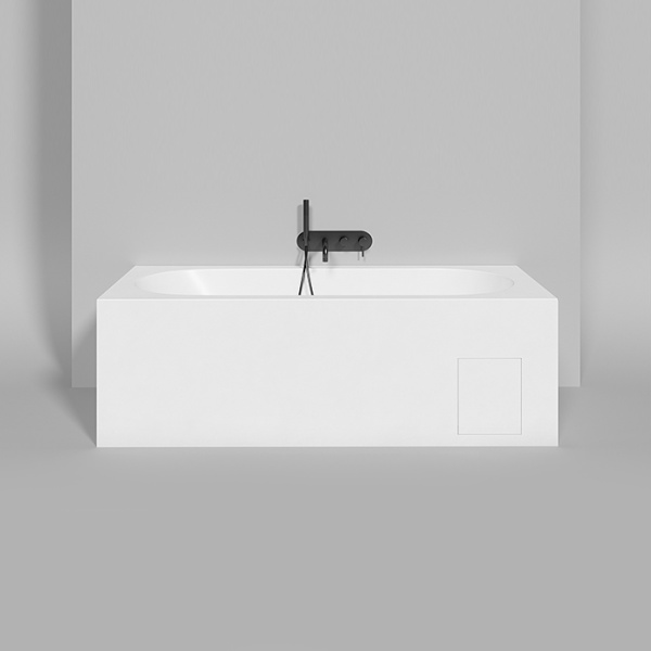 LOFO by Salini Встраиваемая ванна 1800х800хh610мм, овал чаша, мат-л: Solid Surface, без слива-перел, в комп. ножки, цвет: бел матов (С нашего склада!) 