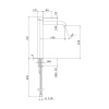 Kerama Marazzi Смеситель для раковины ETERNA однорычажный, высокий, без донного клапана 3/8”, нержавеющая сталь 