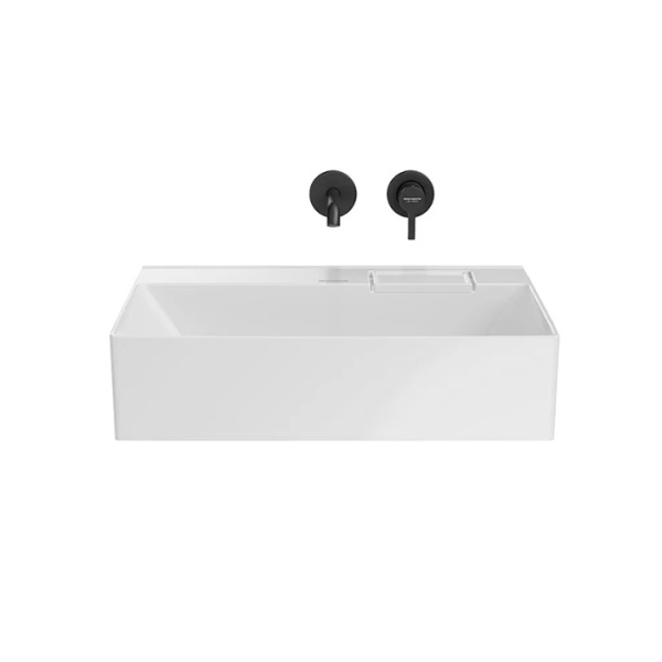 Kerama Marazzi Раковина LOGICA мебельная 60*48*14,5см, без отв. под смеситель, с переливом, цвет белая глянцевая 