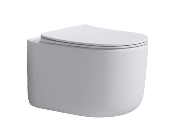 Flow подвесной унитаз матовый белый с крышкой 