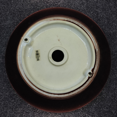 ArtCeram COGNAC Раковина накладная, 42 см, без отв под смес, без слив-перелив, цвет bianco/отделка синтетический бархат цвет testa di moro (НЕ ПР-ся) 