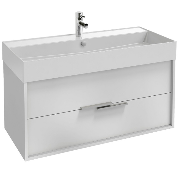 EB1668-J5-J5  VIVIENNE Тумба для раковины 100 см, к. белый блестящий, ф. белый блестящий 