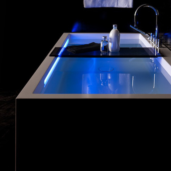 Laufen Kartell Ванна 1700x860x440мм, свободностоящая, с слив-переливом с подсветкой,  сист. подъема, материал: композит, цвет: белый 