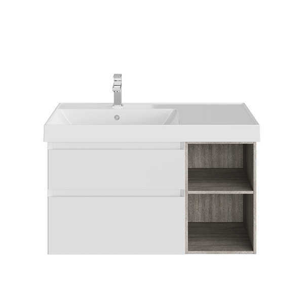 Kerama Marazzi Тумба CUBO левая подвесная с ящиками 90, белая матовая 