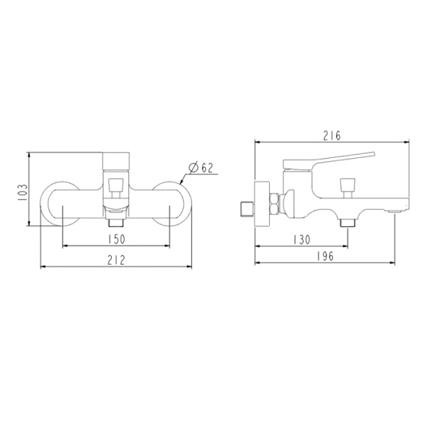 NEMO NM-1351CR Смеситель для ванны CHROME (ХРОМ) 