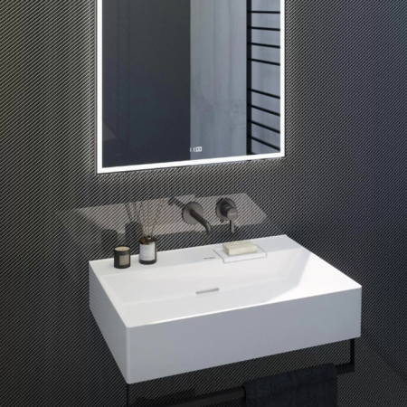 Kerama Marazzi Раковина LOGICA мебельная\подвесная, 70*48*14,5см, без отв. под смеситель, с переливом, белая глянцевая 