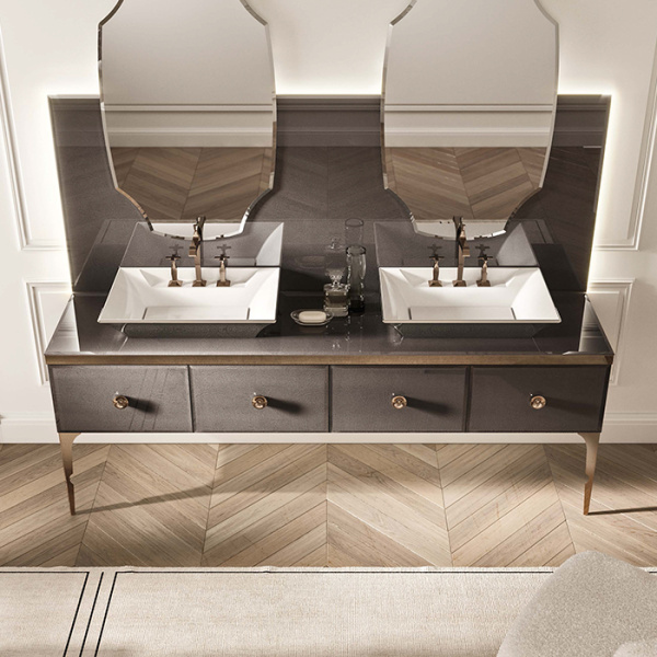 VITAGE milldue edition Раковина NIZZA68 накладная 68х48хh12см без перелива c 3отв. керамика, цвет: белый/платина 