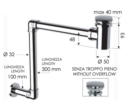Сифон с донным клапаном Remer 984S 