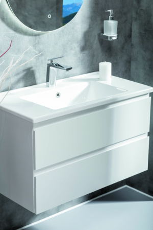 Тумба CAPOLDA 85 белая + ручка белая 