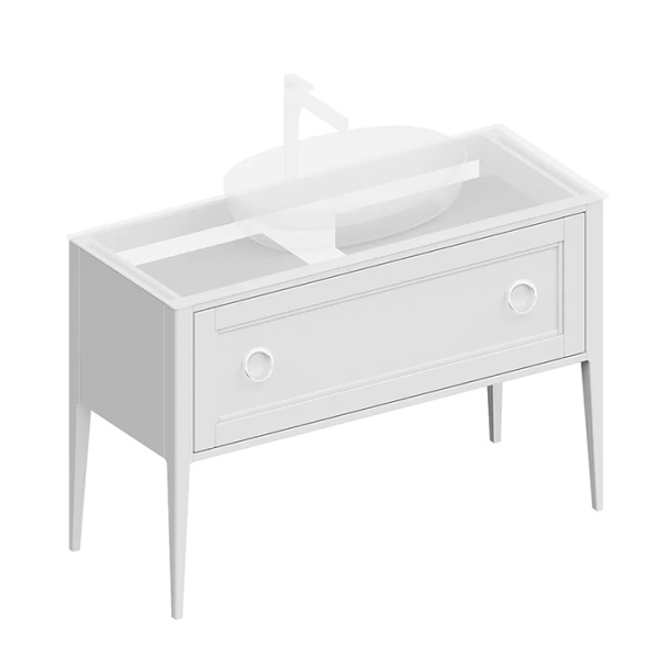 Kerama Marazzi Тумба PLAZA Classic NEO напольная 1+1 ящик 120, белая матовая 