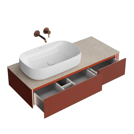 Kerama Marazzi Тумба MAGICA подвесная 120, 2 ящика, венецианский красный матовый 