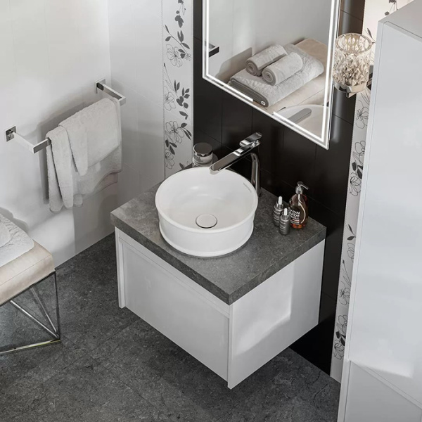 Kerama Marazzi Раковина CIRCO накладная 36*36*13,5см, без отв. под смеситель, без перелива, цвет белый глянцевый 