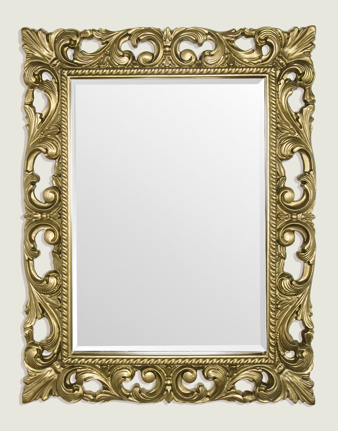 ECO Зеркало прямоугольное 74*94 см с фацетом, крепление: верт./горизонт., рама: ППУ, цвет: бронза