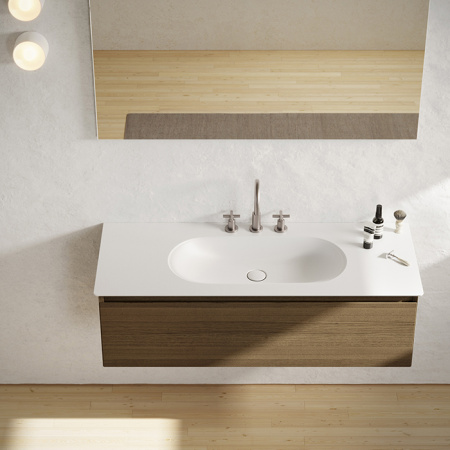 Catalano SFERA Раковина консоль 125x50, без отв. под смеситель, покрытие Cataglaze+, цвет белый матовый 