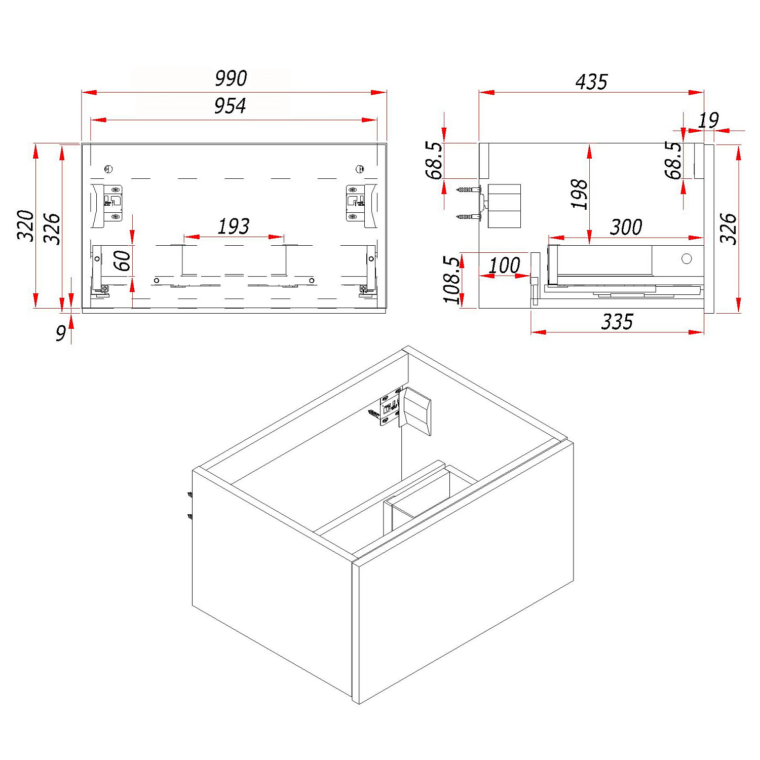 Тумба под раковину/столешницу Кито, Флавио Белый РЕТ 100