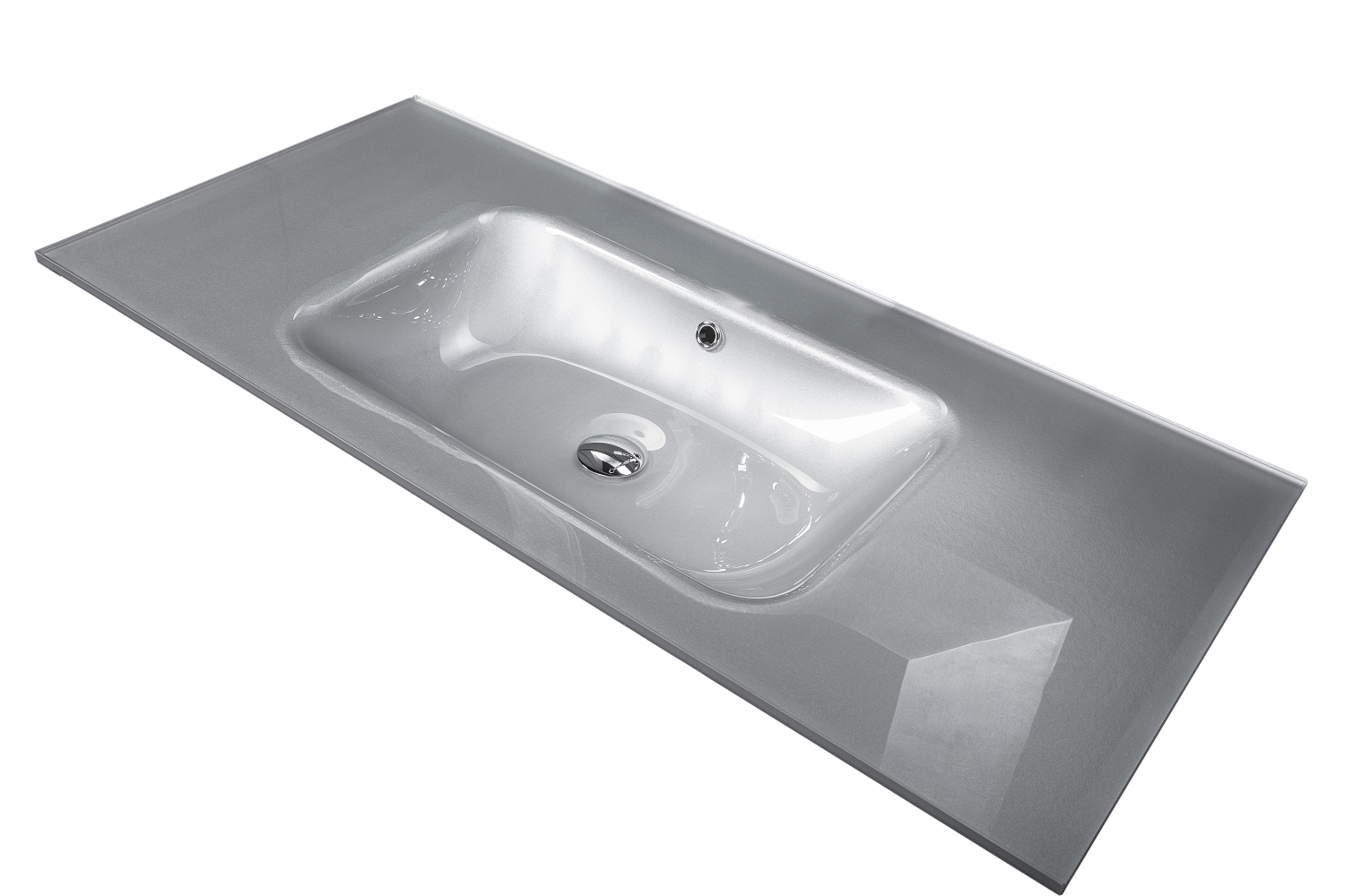 Столешница стекло 100см моноблок СЕРЕБРО