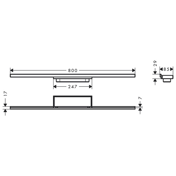 HG RainDrain Minimalistic Внешняя часть трапа для душа 800, хром 