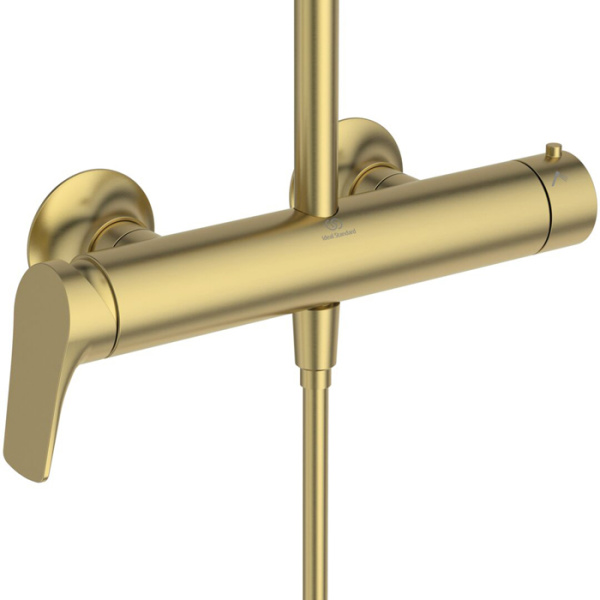 Ideal Standard La Dolce Vita Душевая стойка, смеситель  для душа, верхний душ 30см, руч.душ Stick, шланг Idealflex 175см, цвет: PVD Brushed Gold 