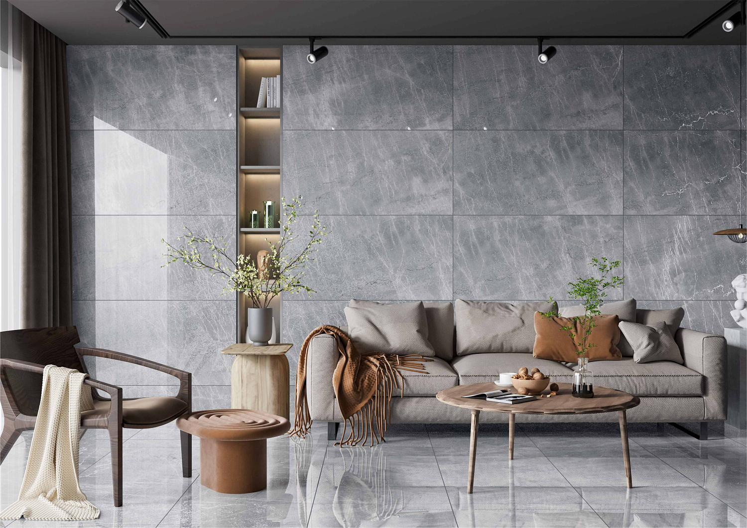  Oasis Graphite Lapato Carving 60x120 (1,44)