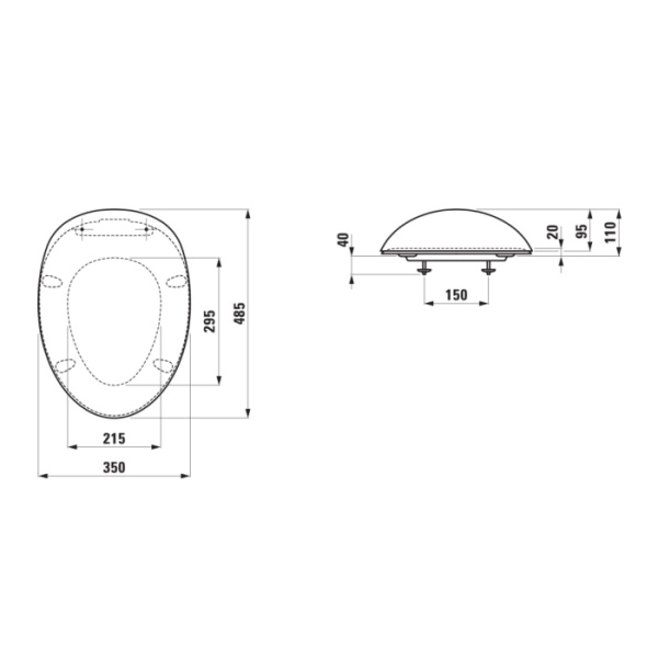 Laufen Alessi One Сиденье для унитаза 481x350x107мм с микролифтом, цвет: черный матовый 