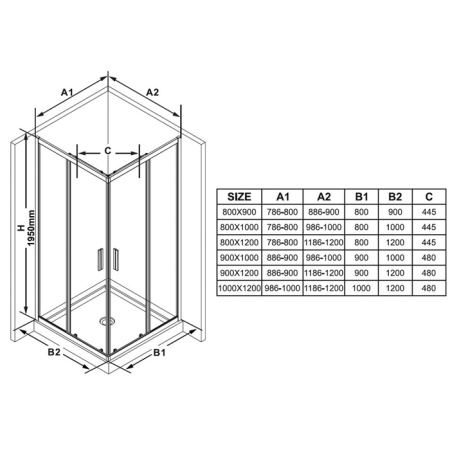 RAVAK BLIX SLIM Душевая дверь BLSRV2K-100 блестящий + транспарент (для компл. необходимо заказать 2 изделия BLSRV2K!) 