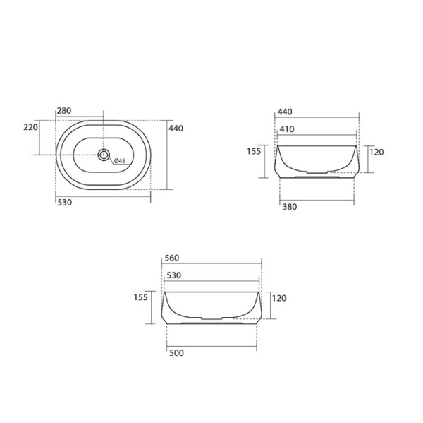 KERASAN F10 Раковина накладная 56х44 см, без отв под смеситель, цвет зеленый матовый 