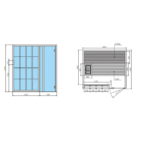 Effegibi Yoku S Shelf Био-Сауна 202x180h214см, DX, цвет: черный орех 