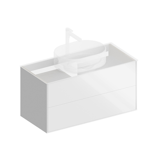 Kerama Marazzi Тумба PLAZA Modern подвесная 100 белый 2 ящика 