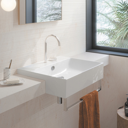 Catalano ZERO Раковина 55x47 полувстраиваемая, без отв. под смеситель, покрытие Cataglaze+, цвет белый глянцевый 