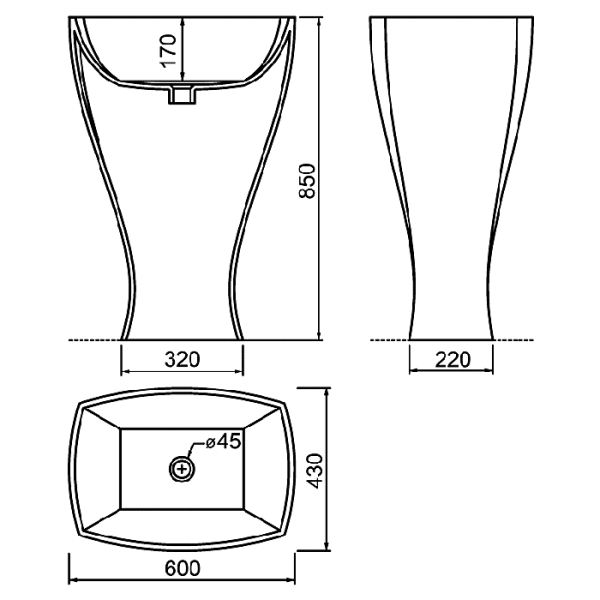 Artceram JAZZ Livingtec раковина отдельно стоящая с сифоном, 60х48х85см, цвет белый глянцевый В АМ ГРУПП НА СКЛАДЕ 1ШТ БРАКОВАННАЯ 