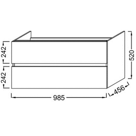 EB2383-J5 Tolbiac Тумба под раковину 100см, 2 ящика, цвет белый лак 