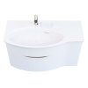 Kerama Marazzi Раковина RIVA мебельная левая с крепежом 100,7*48*15см, с 1 отв. под смеситель, с переливом, цвет белый глянцевый 