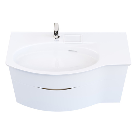 Kerama Marazzi Раковина RIVA мебельная левая с крепежом 100,7*48*15см, с 1 отв. под смеситель, с переливом, цвет белый глянцевый 