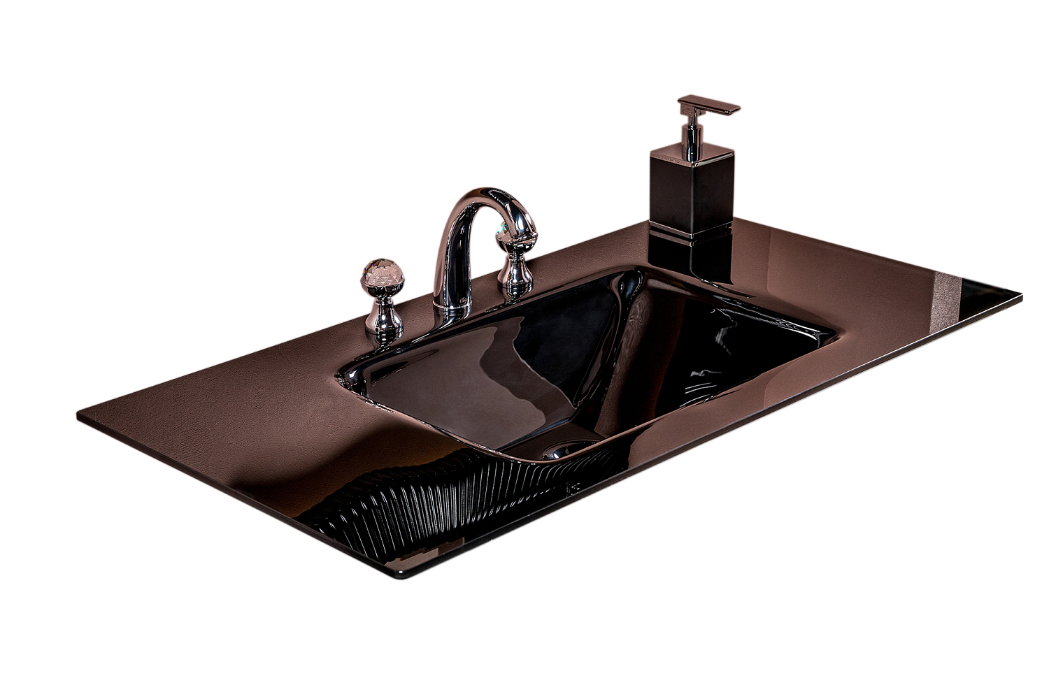 Столешница стекло 100см моноблок BLACK