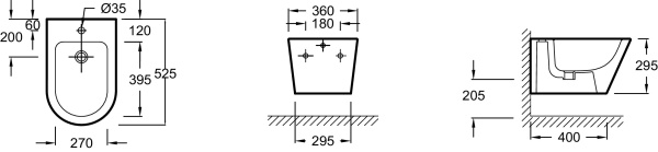 EMJ0002-00 Rodin+ Подвесное биде,белый 