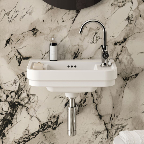 Ideal Standard Calla Раковина 500х320xh180 мм, подвесная, с отв. под смес. справа и переливом, с крепежом цвет: белый глянец 