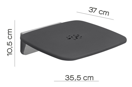 Gedy, откидное сиденье, цвет хром - пластик антрацит 
