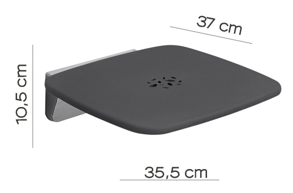 Gedy, откидное сиденье, цвет хром - пластик антрацит 
