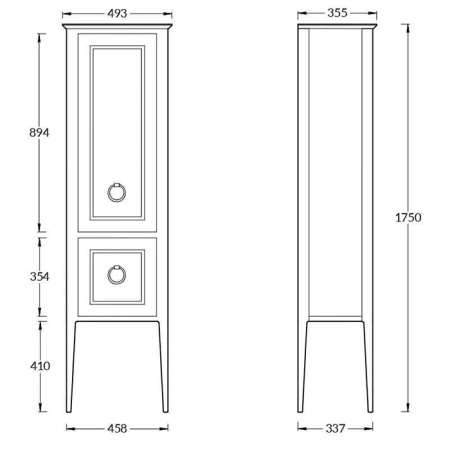 Kerama Marazzi Пенал PLAZA Classic NEO напольный 175, белый матовый 