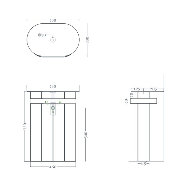 Artceram BRERA Раковина накладная 60х40 h 15, без отв под смеситель, цвет белый матовый 
