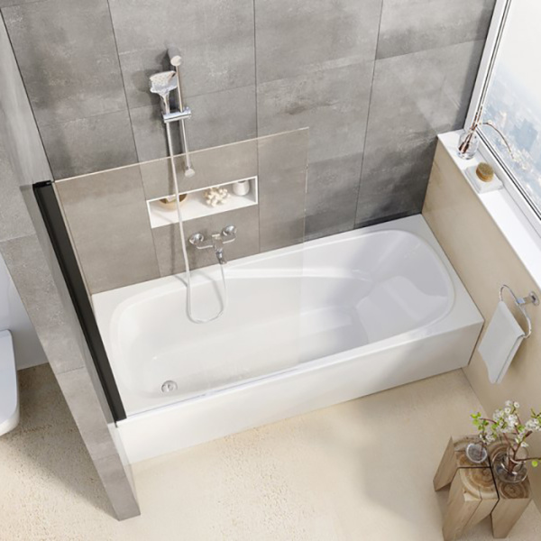 RAVAK Pivot Шторка для ванны PVS1-80 черный + транспарент 