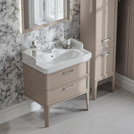 Kerama Marazzi Раковина POMPEI подвесная/мебельная 80*50*26,5см, с 1 отв. под смеситель, с переливом, цвет белый глянцевый 