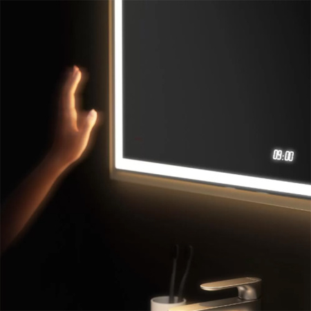 Kerama Marazzi Зеркало TECNO 70х80 см. c LED подсветкой, с функцией антизапотевание, белый глянцевый 