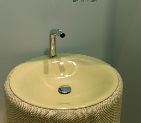 Bette Lux Oval Couture Подиум для раковины А220 с текстильной обивкой , высота 890см, цвет болотный 851 