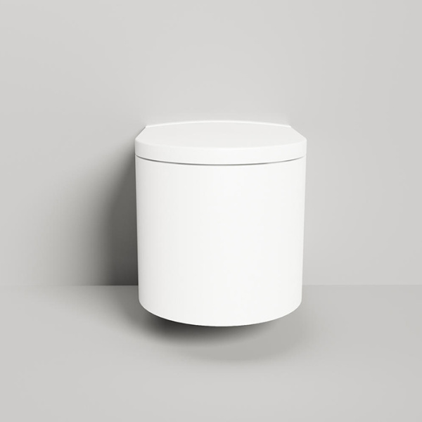 Salini GEMELLI Унитаз подвесной 530х410х420 мм, материал S-Stone матовый, внутри керамика, крышка микролифт, крепеж к инсталл., цвет белый 